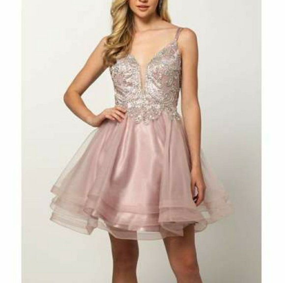 Blue mauve pink bur6 formal evening gown party - Picture 2 of 7